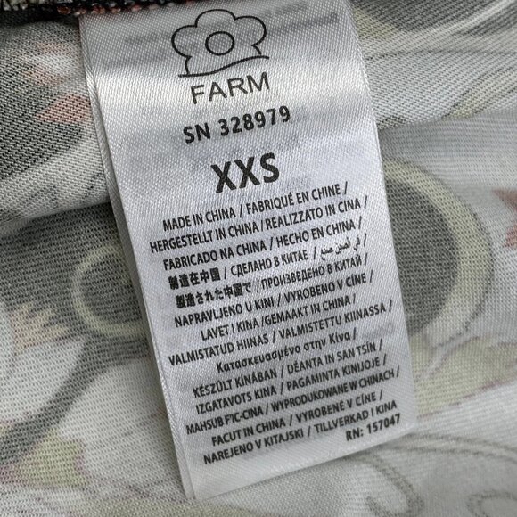 Farm Rio Women’s Flowing Beauty Maxi Dress Size XXS BlueMulti Long Sleeve V-Neck - Picture 2 of 11